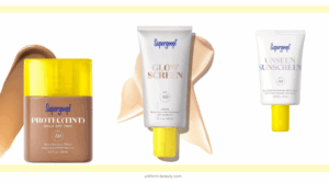 Supergoop,Sunscreen, Glow-boosting sunscreen, Invisible sunscreen primer, Sunscreen for under makeup,Tinted SPF for glowing skin, Non-greasy sunscreen for face, Hydrating sunscreen with skincare benefits